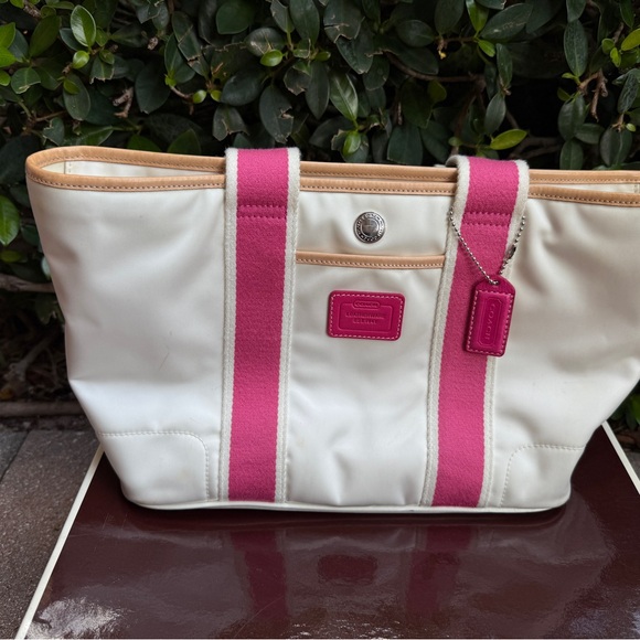 Coach Handbags - RARE Y2K Coach White and Pink Tote Bag
